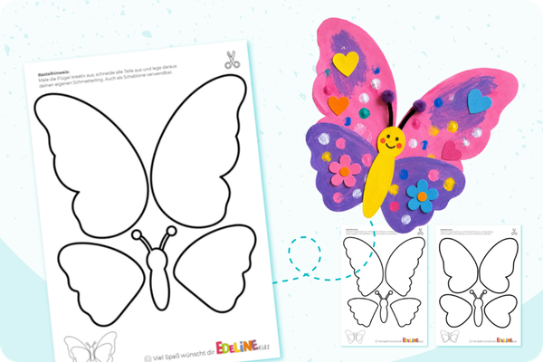 Schmetterling-Vorlagen: 3 Schablonen zum Ausmalen &amp; Ausschneiden - Schmetterling-Vorlagen zum Ausmalen &amp; Ausschneiden | Edeline Kidz