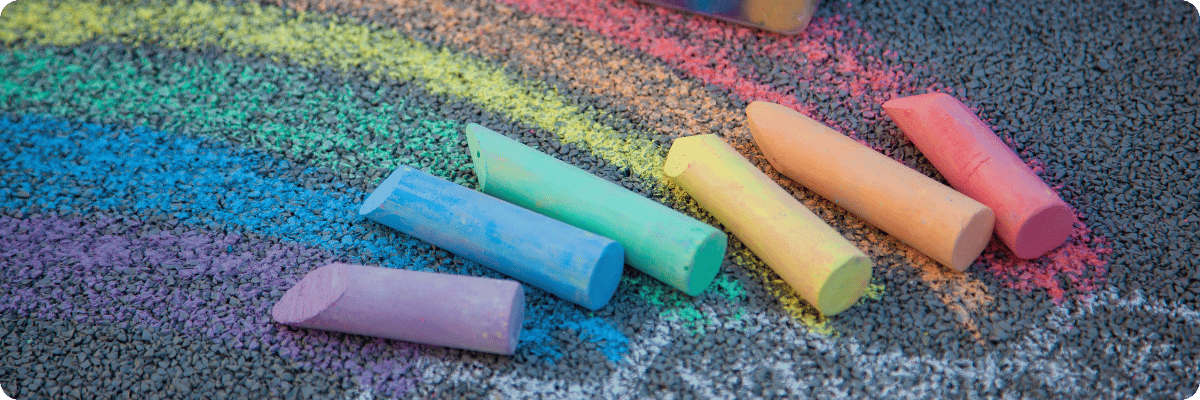 regenbogen mit kreide malen