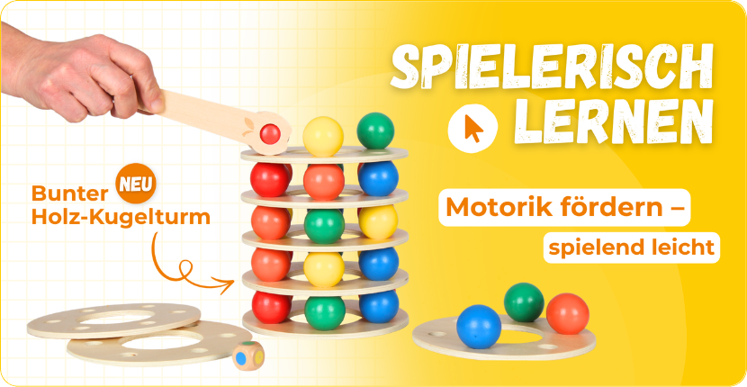 Bunter Holz-Kugelturm Motorik spielend leicht fördern 