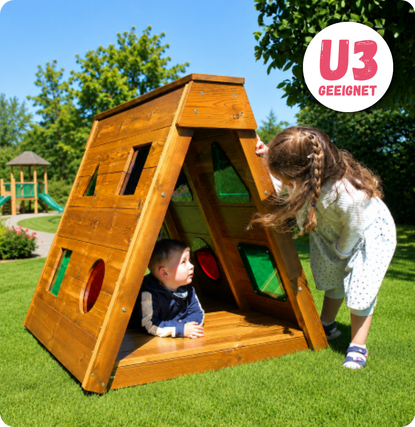 Krabbelhütte U3 Krippe Outdoor