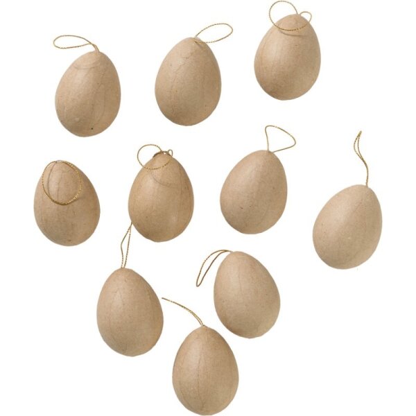 Karton-Eier mit Aufhänger 10er Set 336