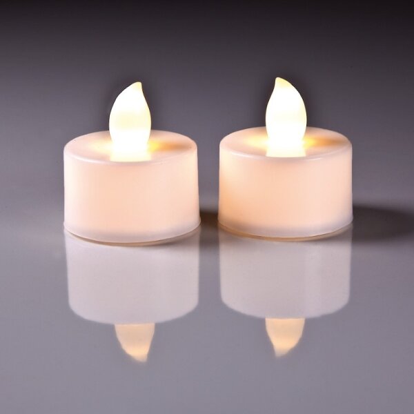 Teelichter LED hellgelb mit Batterien 2er Set 187