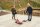 Schranke mit Kindern