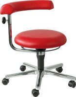 Erzieher/in Stuhl rot 41-54 cm mit freilaufenden Rollen 373