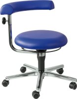 Erzieher/in Stuhl blau 41-54 cm mit freilaufenden Rollen 444