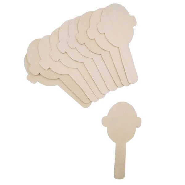 Gesichter Holzbastelstäbchen 10er Set 435