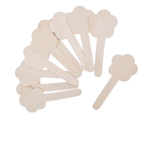 Blumen Holzbastelstäbchen 10er Set 270