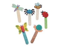 Insekten Holzbastelstäbchen 6er Set