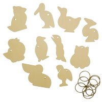 Vogel Holzschlüsselanhänger 10er Set 682