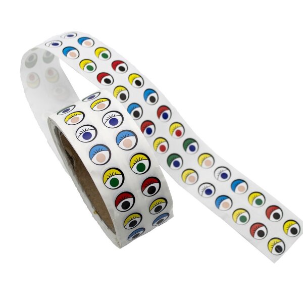 Bunte Augensticker auf der Rolle 2000er Set 363