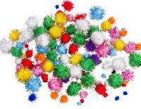 Glitter Pom Poms 100er Set 296