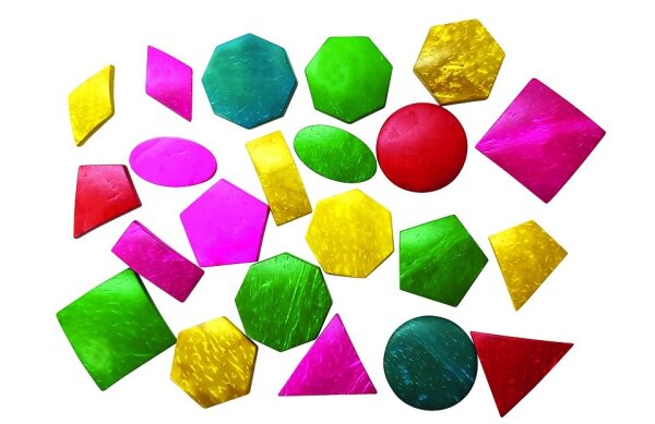 Geo-Formen aus Kokosnussschalen bunt 22er Set 436