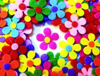 Bunte Filz-Blumen 100er Set 486
