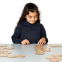 Zuordnungsspiel Hexagon Natur mit Kind
