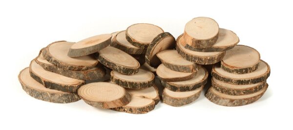 Naturholzscheiben oval 30er Set 919