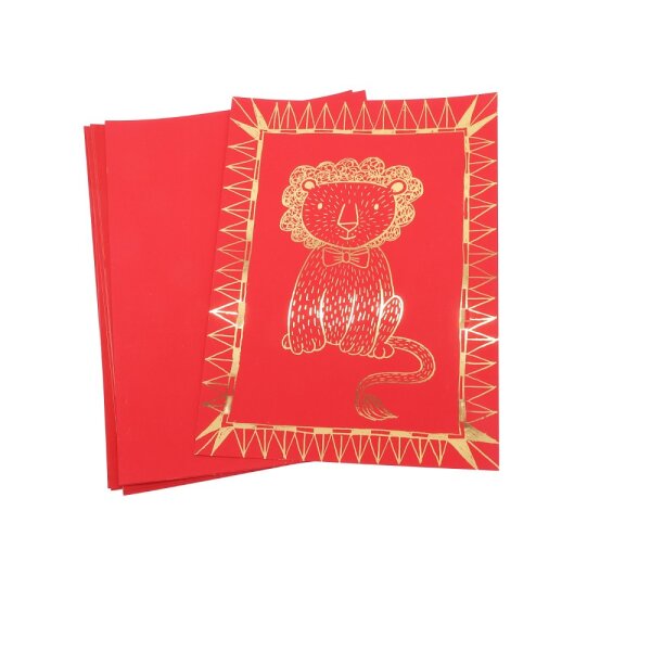 Scratch Art Bogen rot 10er Set 827