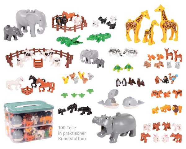 Klemmbaustein-Set Junior Figuren Tiere und Zäune 101 Teile 580