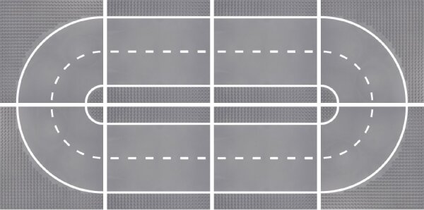 Klemmbaustein-Set Bauplatten 32x32 Noppen 8 Stück Rennstrecke 461