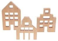 Holzhäuser für Acryl Würfel 3er Set