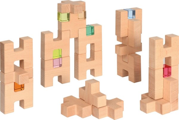 Holzbaukasten H- und +-Blöcke 560