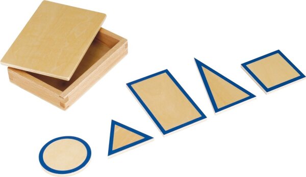 Montessori Geometrische Grundtäfelchen im Kasten 400