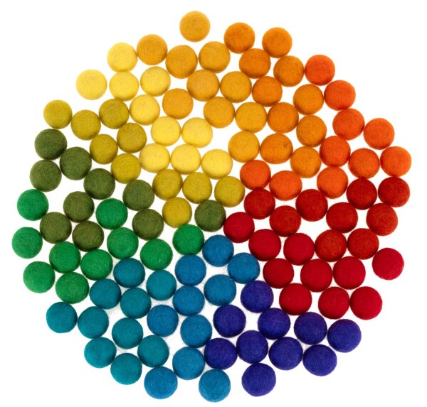 Filzkugeln Regenbogenset, 120-tlg