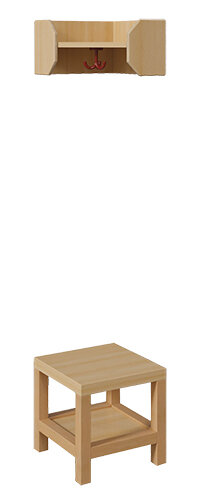 Innenecke für Kindergartengarderobe