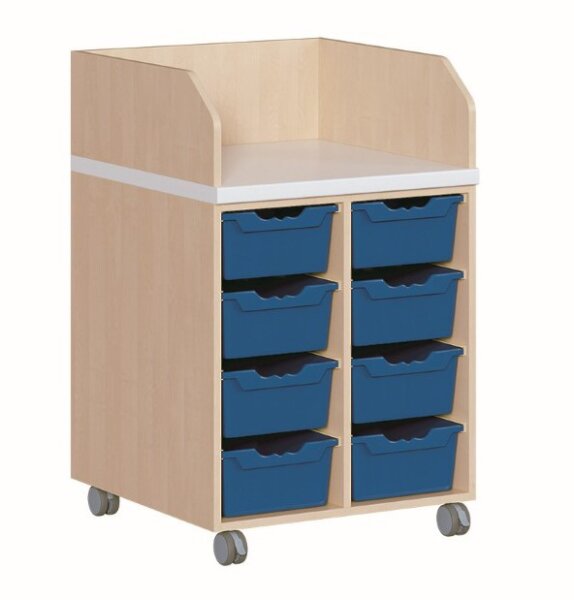 Wickelkommode mit 8 hohen ErgoTray Boxen, fahrbar 452
