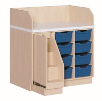 Wickelkommode mit ausziehbarer Treppe links, 8 hohen...