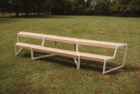 Outdoor Trapeztisch mit Bank außen