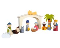Weihnachtskrippe aus Holz f&uuml;r Kinder 12-tlg.