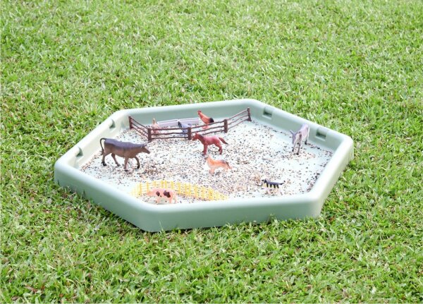 Sechseckiges Spielbrett 5er Set, salbeifarbig 768