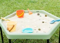 Sechseckiges Spielbrett salbeifarbig 5er Set