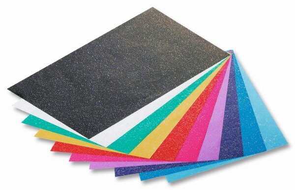 Glitterpapier Farbfächer