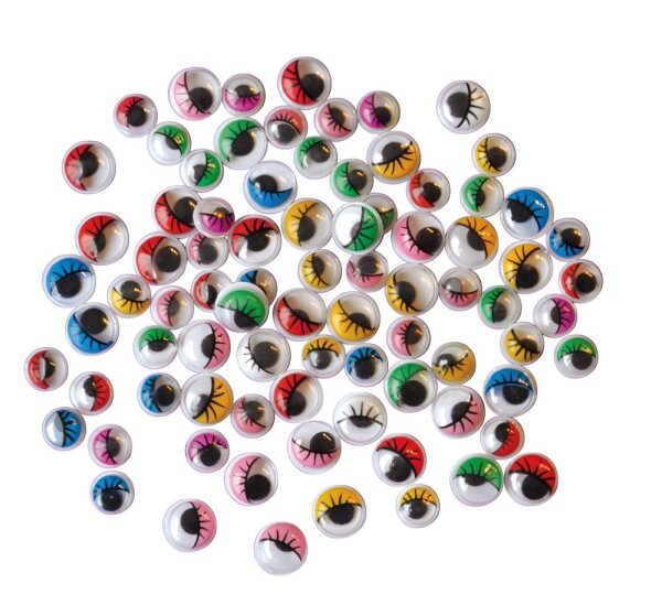 Wackelaugen mit Wimpern, bunt - 330er Pack 171