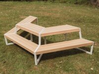 Outdoor Trapeztisch mit Bank