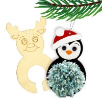 Weihnachtsset Stiefel + Pompon Anhänger + Snap Kartenspiel