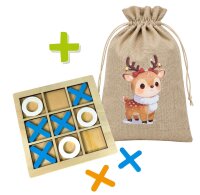 Weihnachtsset: Beutel + Tic-Tac-Toe Holz