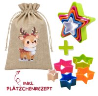 Weihnachtsset: Beutel + Ausstechförmchen Sterne