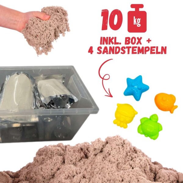 Sparset Indoor Sand 10 kg in Box mit Deckel inkl. Sandstempel