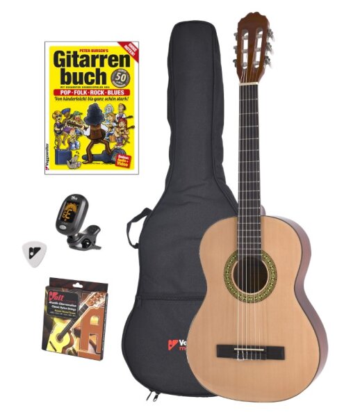 Gitarrenset mit Buch, Gitarrentasche und Stimmgerät