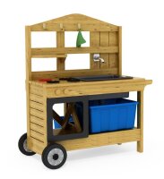Outdoor Spielküche mit Pumpe - fahrbar, inkl. 32-tlg. Küchenset