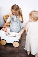 Puppenwagen, Puppenbett, Puppenwiege & Puppenschrrank - 4er Setaus Holz