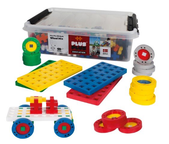 Plus-Plus Bausteine Midi-Go 200 Steine, 20 Räder und 5 Platten