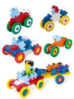 Plus-Plus Bausteine Midi-Go 200 Steine, 20 Räder und 5 Platten