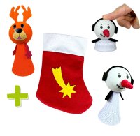 Weihnachtsset: Stiefel + Jumpy Elch/Schneemann