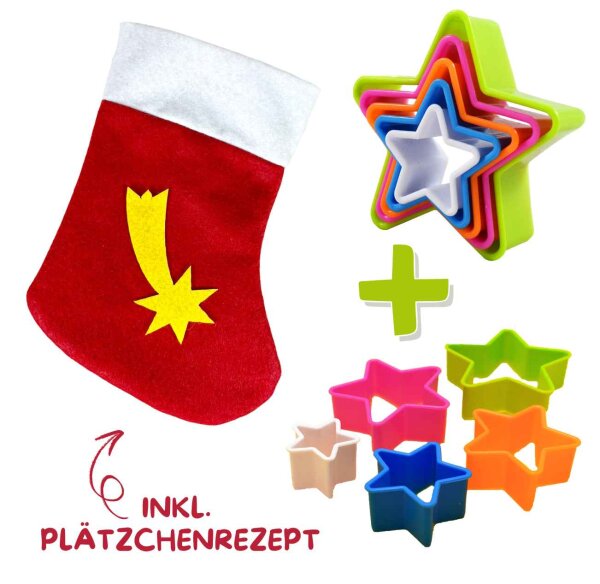 Weihnachtsset: Stiefel + Ausstechförmchen Sterne