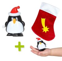 Weihnachtsset: Stiefel + Wackelpinguin