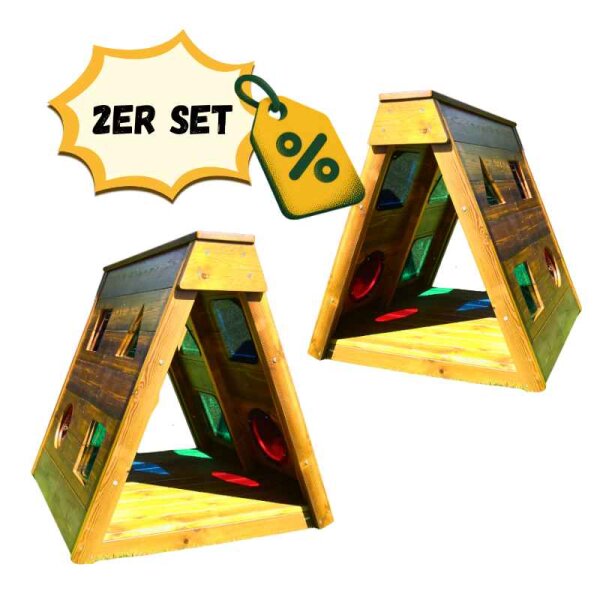 Outdoor Zwergenkrabbelhütte Farbenspiel im Garten