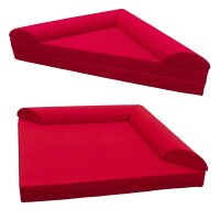 Kuschelelecke zusammen und aufgeklappt, rot